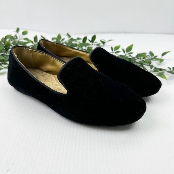 Birdies The Starling Black Velvet Suede Loafers Memory Foam Sole Loafers 8.5